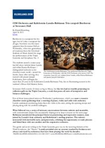 Classical music / Joseph Kalichstein / Sharon Robinson / Cleveland Institute of Music / Concerto / Laredo /  Texas / Trio con Brio Copenhagen / Music education / Jaime Laredo / Music