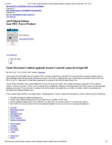 [removed]AJOT.COM | Goods Movement Coalition applauds Senator Cantwell’s plans for freight bill | Jul[removed]4th annual Heavy Haul Rail Conference and Exhibition September 07