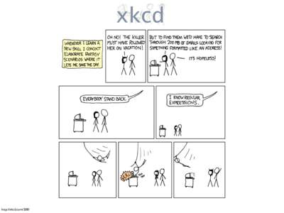 http://xkcd.com/208/  cat seqs.fa >0 TGCAGGTATATCTATTAGCAGGTTTAATTTTGCCTGCACTTGGTTGGGTACATTATTTTAAGTGTATTTGACAAG