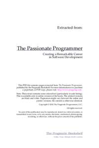 The Passionate Programmer