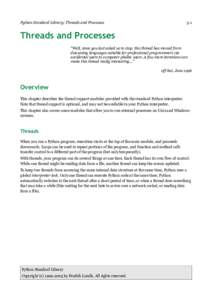 Python Standard Library: Threads and Processes  3-1 Threads and Processes 