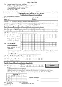 Form TSF/C/18A To : Student Finance Office (Attn.: NLS Unit) Working Family and Student Financial Assistance Agency 12/F., Cheung Sha Wan Government Offices, 303 Cheung Sha Wan Road, Kowloon. (Fax No.: [removed])