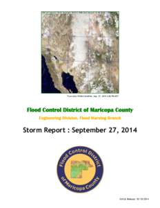 True-color Visible Satellite, Sep. 27, 2014 2:00 PM MST  Flood Control District of Maricopa County Engineering Division, Flood Warning Branch  Storm Report : September 27, 2014