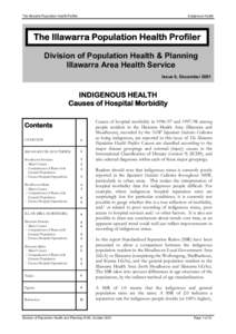 The Illawarra Population Health Profiler  Indigenous Health The Illawarra Population Health Profiler Division of Population Health & Planning