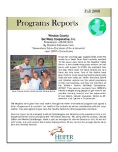 Fall[removed]Programs Reports Winston County Self-Help Cooperative, Inc.