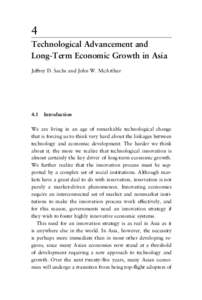 4 Technological Advancement and Long-Term Economic Growth in Asia Jeffrey D. Sachs and John W. McArthur  4.1