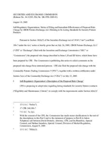 Notice of Filing and Immediate Effectiveness of Proposed Rule Change Relating to Listing Standards for Security Futures Products; Rel. No[removed], File No. SR-CFE[removed]