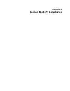 Appendix B  Section 404(b)(1) Compliance Appendix B