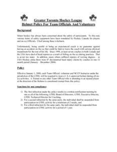 Greater Toronto Hockey League / Official / Sports