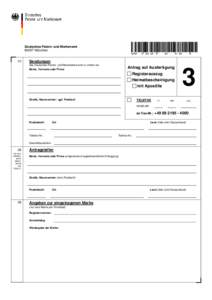 Deutsches Patent- und Markenamt[removed]München W (1)