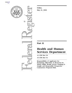 Friday, May 21, 2010 Part II  Health and Human