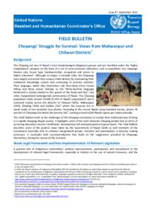 Issue 47, September[removed]FIELD BULLETIN Chepangs’ Struggle for Survival: Views from Makwanpur and Chitwan Districts1 Background