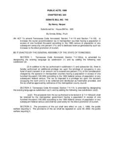 PUBLIC ACTS, 1999 CHAPTER NO. 320 SENATE BILL NO. 746 By Henry, Harper Substituted for: House Bill No. 629 By Arriola, Briley, Pruitt