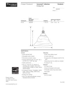 Compact Fluorescent  Savannah® Collection Energy Star  Pendants