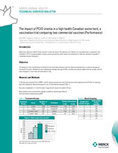 MERCK ANIMAL HEALTH  TECHNICAL SERVICES BULLETIN The impact of PCV2 viremia in a high health Canadian swine herd, a vaccination trial comparing two commercial vaccines (Performance)