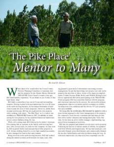 ‘The Pike Place’ . . .  Mentor to Many By Joel D. Glover  W
