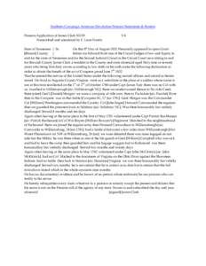 Southern Campaign American Revolution Pension Statements & Rosters Pension Application of James Clark S3159 Transcribed and annotated by C. Leon Harris VA