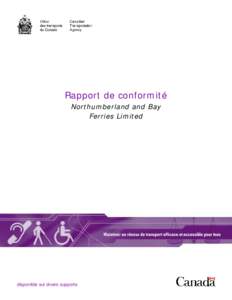 Rapport de conformité Northumberland and Bay Ferries Limited disponible sur divers supports