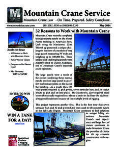 Mountain Crane Service  Mountain Crane Law - On Time. Prepared. Safety Compliant. www.mountaincrane.com		 (or