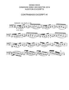 DENIS WICK CANADIAN WIND ORCHESTRA 2014 AUDITION EXCERPTS CONTRABASS EXCERPT #1