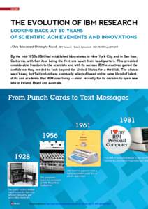 The evolution of IBM Research
               The evolution of IBM Research