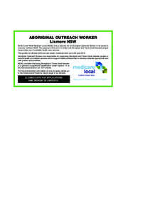 MLNC WEB 100614_Layout[removed]:30 AM Page 1  K N  ABORIGINAL OUTREACH WORKER