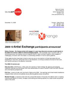 Microsoft Word - Artist Exchange[removed]Press Release