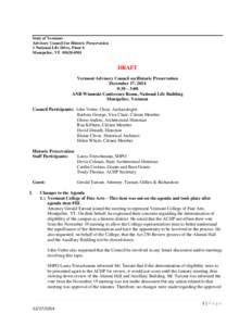 Cultural heritage / Humanities / State Historic Preservation Office / Advisory Council on Historic Preservation / Vermont / Roxbury / Historic preservation / National Register of Historic Places / Architecture