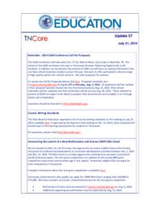 .gov / Education in Tennessee / Tennessee Comprehensive Assessment Program / TCAP