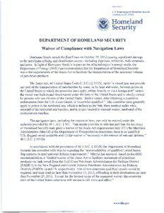 Secretary U.S. Department of Homeland Security Washington, DC[removed]