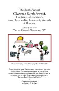 The Sixth Annual  Clarence Burch Award, The Quivira Coalition’s 2007 Outstanding Leadership Awards