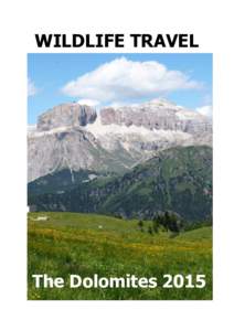 WILDLIFE TRAVEL  The Dolomites 2015 The Dolomites, 23rd to 30th June 2015 : trip report #