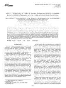 Environmental Toxicology and Chemistry, Vol. 30, No. 5, pp. 1178–1183, 2011 # 2011 SETAC Printed in the USA DOI: [removed]etc.489  METALS AND POLYCYCLIC AROMATIC HYDROCARBONS IN COLONIAL WATERBIRD