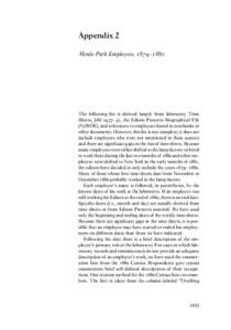 Appendix 2 Menlo Park Employees, 1879–1880 The following list is derived largely from laboratory Time Sheets, Jehl 1937–41, the Edison Pioneers Biographical File (NjWOE), and references to employees found in notebook