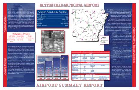 Blytheville Municipal (HKA) is a city owned general aviation airport in northeast Arkansas. Located 3 miles east of the city center, the airport occupies 88 acres. The airport is served by one runway, Runway 18-36, measu