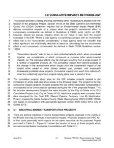 3.0 CUMULATIVE IMPACTS METHODOLOGY[removed]