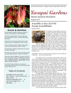 University of Arizona Yavapai County Cooperative Extension  Yavapai Gardens Master Gardener Newsletter August 2014