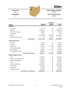 Allen County Seat 2007 Population Estimate  Lima