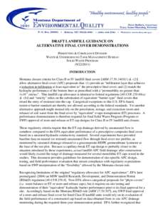 Draft Landfill Guidance on Alternative Final Cover Demonstrations