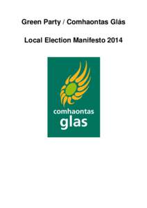 Green Party / Comhaontas Glás Local Election Manifesto 2014