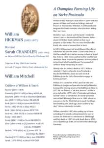A Champion Farming Life on Yorke Peninsula William HICKMANMarried