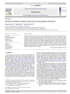 Control of nonlinear systems with time-varying output constraints