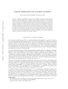 VORONOI TESSELLATIONS FOR MATCHBOX MANIFOLDS  arXiv:1107.1910v3 [math.DS] 8 Aug 2012 ALEX CLARK, STEVEN HURDER, AND OLGA LUKINA