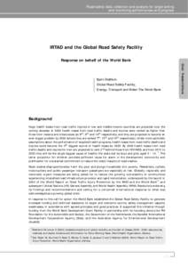 Road safety data: collection and analysis for target setting and monitoring performances and progress IRTAD and the Global Road Safety Facility Response on behalf of the World Bank