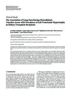 The Association of Long-Functioning Hemodialysis Vascular Access with Prevalence of Left Ventricular Hypertrophy in Kidney Transplant Recipients