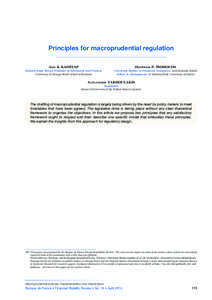 Principles for macroprudential regulation