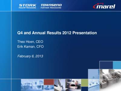 Q4 and Annual Results 2012 Presentation Theo Hoen, CEO Erik Kaman, CFO February 6, 2013