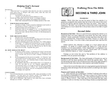 Second Epistle of John / Christianity / Religion / Johannine literature / Diotrephes / Third Epistle of John