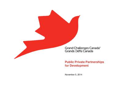 Public Private Partnerships for Development November 5, 2014 
