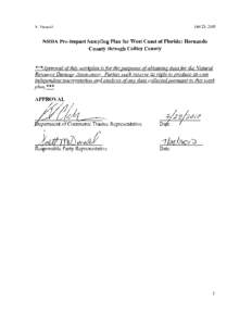 July 23,2010  V. Vazquez NRDA Pre-Impact Sampling Plan for West Coast of Florida: Hernando County through Collier County